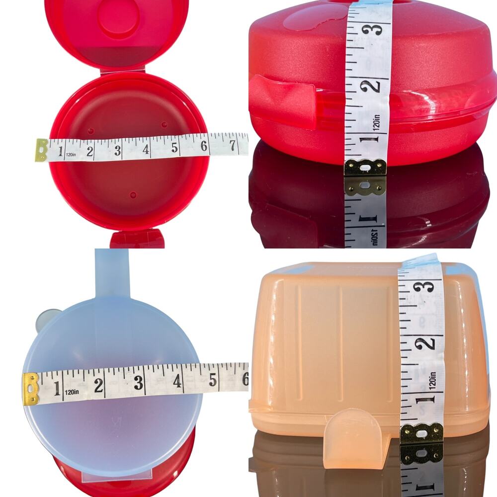 Tupperware BUNDLE Forget Me Not Hanging Cheese Onion Bagel Keeper Saver Orange - Picture 15 of 16